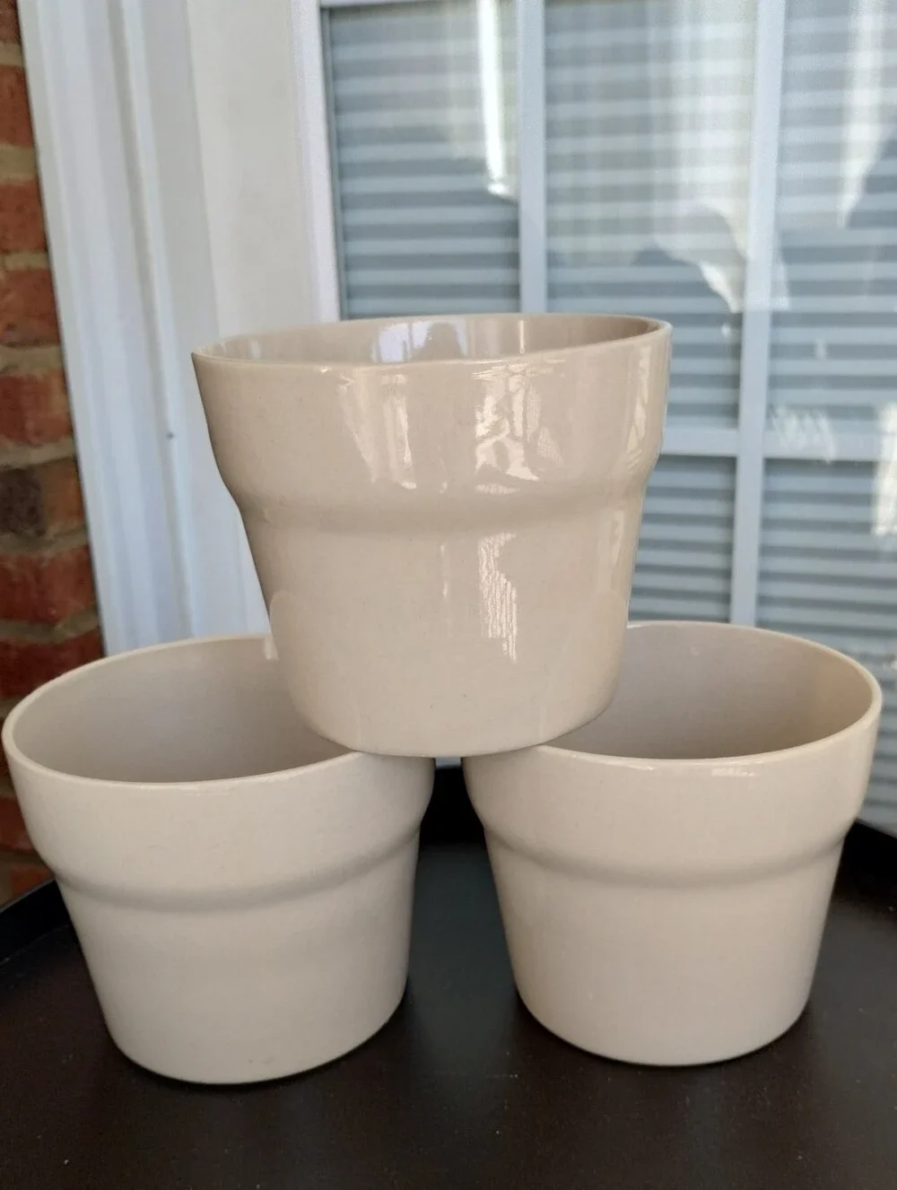 IKEA Orädd Planter Pot Cream/ Light Beige Glazed Finish 4x3.5 inches